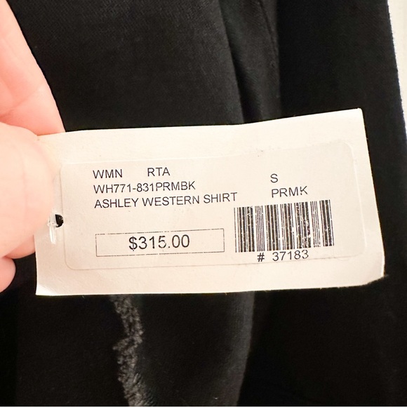 NWT RTA Road To Awe Ashley Western Shirt Pearl Snap Collared Black sz Small - Picture 8 of 8